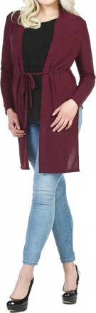 Papillon Tie Front Cardigan In Wine