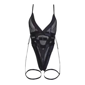 Generic Sexy Women Lingerie Daddy See Through Strap Sexy Lingerie Jumpsuit Sexy Xmas Outfits for Women (Black, XL)
