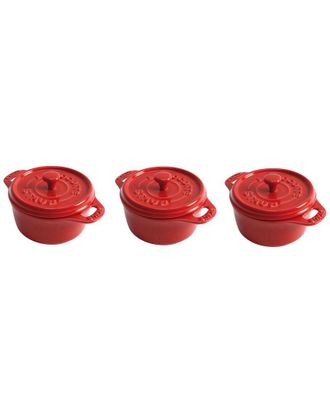 Staub Set Of Three 4In Mini Cocottes