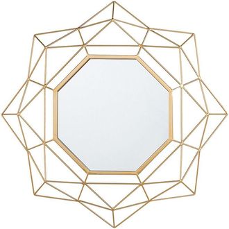 Beliani Wall Mirror HILLION 60 cm 60 cm Metal Gold