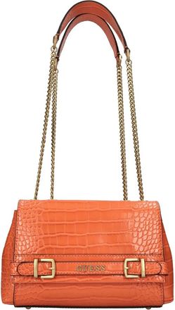 Guess Schoudertas met krokodillenprint - Dames - Schoudertassen - Oranje - ONE Size - Leer - Tassen
