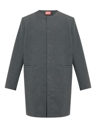 Diesel collarless single-breasted coat - Grey