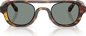 A|X Armani Exchange 48mm Irregular Sunglasses in Brown Tortoise/grey at Nordstrom