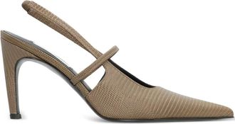 Toteme 100 mm pumps met hagedissenhuid-effect - Beige