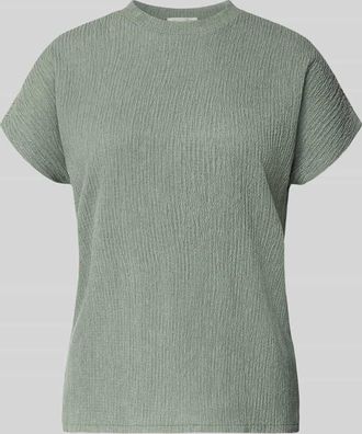 Christian Berg T-Shirt mit Strukturmuster und Rundhalsausschnitt in Mint, Gr&ouml;&szlig;e XXL