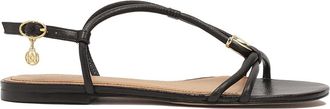 Kazar Zwarte leren sandalen met sieradenversiering - Dames - Sandalen - Zwart - 38 EU - Leer - Schoenen