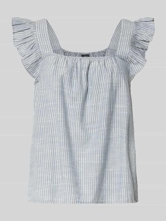 Pieces Relaxed Fit Tr&auml;gertop aus Baumwoll-Leinen-Mix Modell APIA in Bleu, Gr&ouml;&szlig;e L