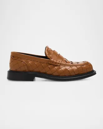 Bottega Veneta Men & apos;s James Intrecciato Leather Loafers