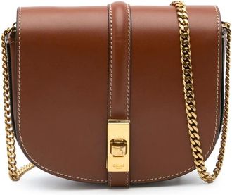 Celine Pre-owned Cross Body Bags, female, Brown, Size: ONE SIZE Pre-owned Celine HalfMoon Chain Crossbody