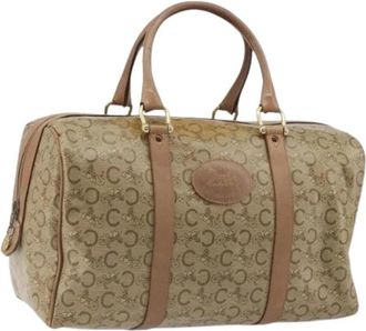 Celine Pre-owned Vintage Canvas Hand Bag - Dames - Vintage Handtas - Beige - ONE Size - Leer - Vintage