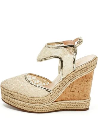 Nicholas Kirkwood lace wedge espadrilles - Neutrals