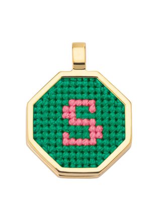 Maria Frering Letter S Pendant Gold-plated Necklace - Green - One Size