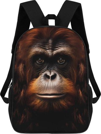 Generic Funny Orangutan Big Face 17 Inch Backpack Travel Laptop Daypack Back Pack Shoulder Bag for Men Women