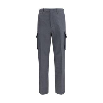 Lardini Gray Linen Cargo Mens Pants