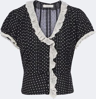 D&ocirc;en D&ocirc;en Orella polka-dot cotton voile top