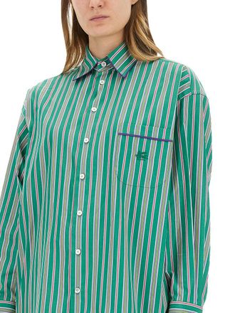 Etro Jacquard Cotton Shirt - Green