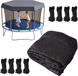 No Brand Telo Di Copertura Per Trampolino - Tenda Parasole - Gioco Allaperto - Materiale Resistente Agli Strappi - Fino A 43 M - Nero