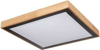 Globo Lighting Lampada da soffitto cct lampada da soffitto camera da letto in stile country lampada in legno, aspetto legno marrone metallo nero opale, 1x