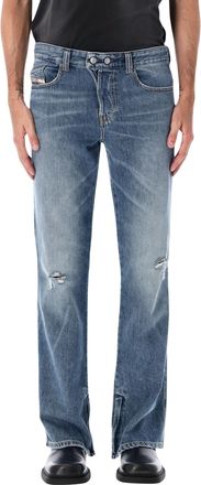 Diesel Blue Wash Split Hem Relaxed Jeans