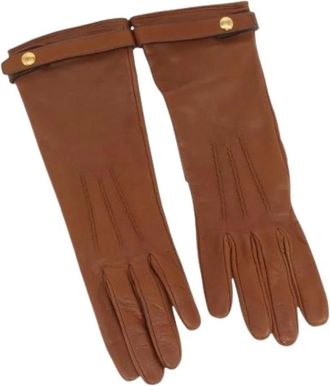 Burberry Pre-owned Accessories, female, Brown, Size: ONE SIZE Pre-owned Leather Gloves