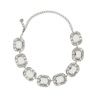 Self Portrait Silver Crystal Necklace - female - Self Portrait - Necklaces - Gray - ONE SIZE - Accessories