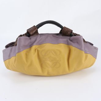 Loewe Purple Yellow Leather Handbag Tote Bag (Pre-Owned)