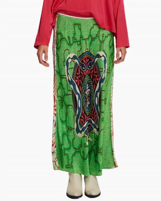 Me369 Blakely Slip Maxi Skirt In Shipibo
