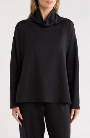 Eileen Fisher Drapey Funnel Neck Top in Black at Nordstrom Rack, Size X-Large