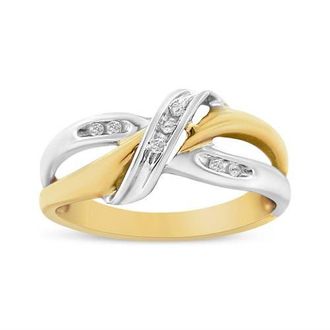 House of Brilliance 10K Gold 1/20 Cttw Round-Cut Diamond Bypass Ring in Yellow at Nordstrom, Size 7
