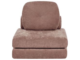 Beliani Sof&aacute; cama individual Chenilla Marr&oacute;n