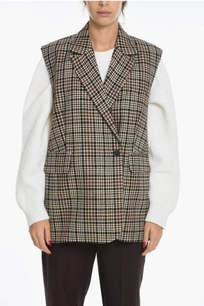 Birgitte Herskind Houndstooth Motif Wool WALTER Double Breast Vest size 42