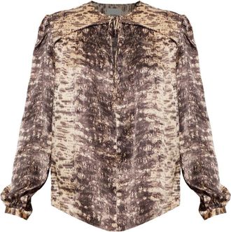 Isabel Marant Laraya Zijden Top - Dames - Blouses - Bruin - M - Overhemden