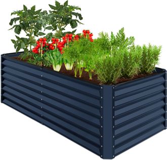 Best Choice Products 6x3x2ft Outdoor Metal Raised Garden Bed, Planter Box for Vegetables, Flowers, Herbs