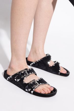 Isabel Marant Lennyo Slides, Womens, Black