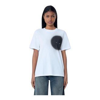 Maison Margiela T-Shirts, female, White, Size: XS Logo Motif T-Shirt