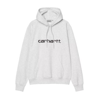 Carhartt Work in Progress Hoodies & sweatvesten, Heren, Grijs, XL, Hooded Sweatshirt met Geborduurd Logo