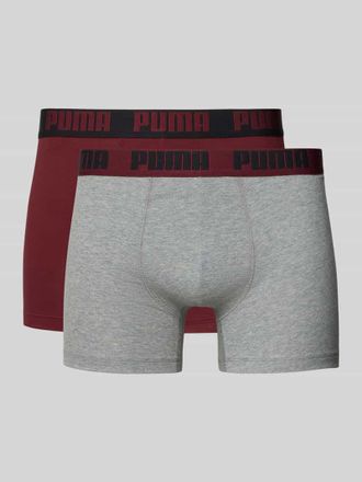 Puma Trunks mit elastischem Logo-Bund im 2er-Pack in Bordeaux, Größe XXL