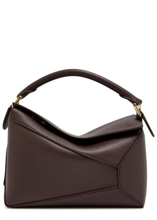 Loewe Puzzle Edge Small Leather top Handle bag - Dark Brown - One Size