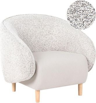 Beliani Beliani - Sill&oacute;n Moderno Decorativo Retro Con Respaldo Bajo Doble Tapizado Sala De Estar Beige Claro Umea