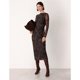 Whistles Abstract Zebra Mesh Dress in Black/multi at Nordstrom, Size 10