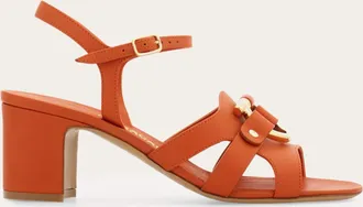 Ferragamo Women Gancini ornament sandal Orange Size 5.5