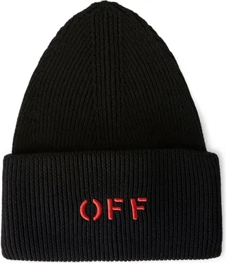 Off-white 2024 Lunar New Year logo-embroidered beanie - men - Cotton/Cashmere - One Size - Black