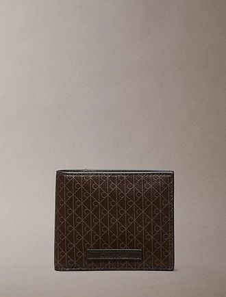 Calvin Klein Allover Emblem Logo Bifold Wallet with Coin Pouch