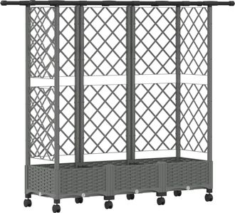 vidaXL Cama Elevada Con Trellis Y Techo Gris Claro 164 X 40 X 127 Cm Vidaxl