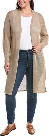 Eileen Fisher Plus Long Linen-Blend Cardigan