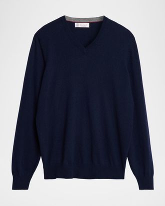 Brunello Cucinelli Men & apos;s Cashmere Classic Fit V-Neck Sweater