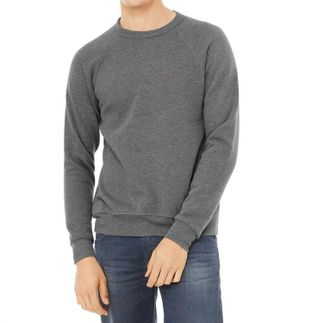 Bella + Canvas Unisex Sponge Fleece Raglan Crewneck Sweatshirt In Deep Heather
