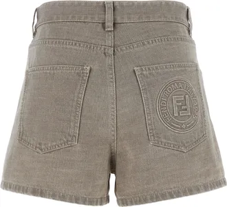 Fendi Womens Beige Cotton Bermuda Shorts