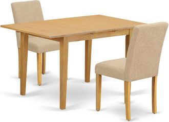 East West Furniture Dining Room Set Oak, NOAB3-OAK-04