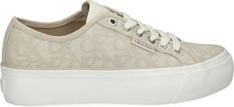 Calvin Klein Jeans Low-top sneakers met plateauzool en logo - Beige